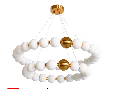 Modern Gold And White Globe Multi Layered Circular Chandelier Design 3d model