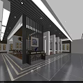 Traditional Art Gallery Interior With Framed Paintings And Glass Display Cases
