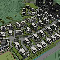 Residential Community Layout With Buildings Roads And Green Spaces