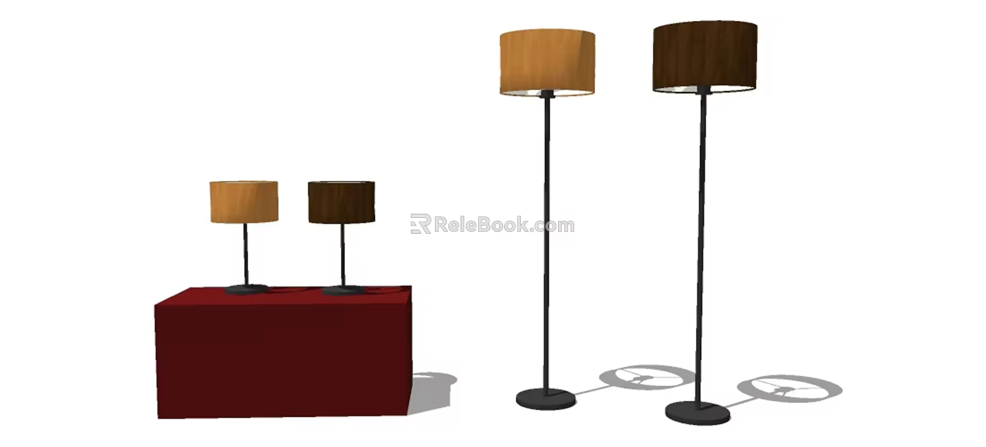 Modern lighting combination floor lamp table lamp table lampshade 3d model