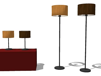 Modern lighting combination floor lamp table lamp table lampshade 3d model