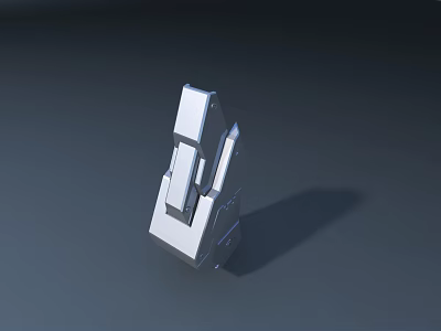 Smart Machine Metallic Component With Modern Mechanical Structure And Silver Finish 3d model