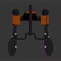 Orange Seat Black Frame Fitness Equipment With Adjustable Handles And Sturdy Base