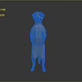 3D Rendered Meerkat Standing Upright With Orange Fur And Gray Gradient Background