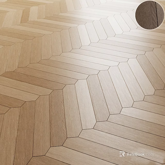 Elegant Light Wooden Flooring With Geometric Pattern And Natural Wood Grain 3d model 