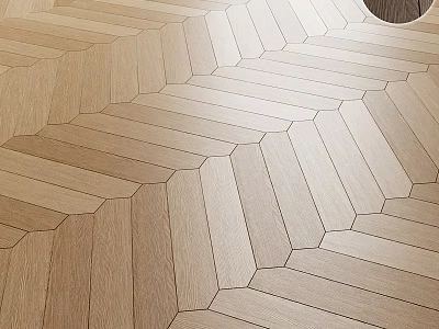 Elegant Light Wooden Flooring With Geometric Pattern And Natural Wood Grain 3d model