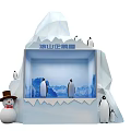 Iceberg Themed Penguin Exhibition Display With Snowman And Penguin Figures