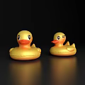 Golden Rubber Duck Bath Toys For Kids With Yellow Color And Adorable Design