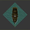 Vintage Wooden Ship With Sails Ropes And Classic Design On Ocean Waves