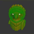 Orange Owl Decorative Sculpture With Textured Surface And White Eyes