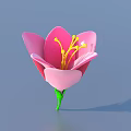 Colorful Decorative Paper Flowers With Purple Pink White Petals And Green Stems For Home Decor