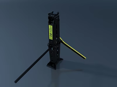 Heavy Duty Hydraulic Jack with Yellow Handle and Black Body for Vehicle Maintenance 3d model