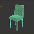 Classic Yellow Dining Chair With Tufted Diamond Pattern Backrest and Sturdy Wooden Legs