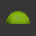 Green and Gray Outdoor Camping Tent with Support Poles and Stakes for Camping Trips