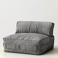 Gray Fabric Single Sofa With Straps And Metal Buckles Modern Design