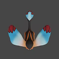 Cute Game Movie Character With Large Ears Orange Black Body And Blue Details