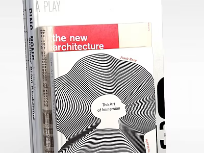 Modern Locker With Bookshelf And Books Featuring Black And White Cover Architecture Books 3d model