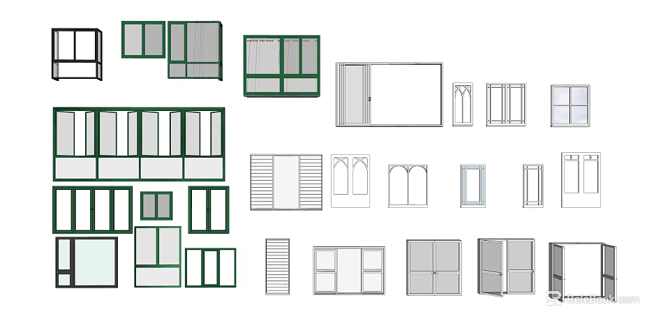 Floor to Ceiling Windows Various Design Styles for Modern Home Interior 3d model