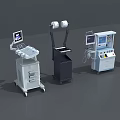 Professional Medical Equipment Collection With Ultrasound Monitor Surgical Carts And Devices