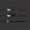 Three Decorative Swords With Metal Blades And Sheaths For Collection