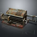 Vintage Rusty Metal Manual Crank Mechanical Tool With Antique Classic Design