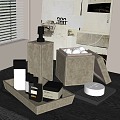 Bathroom small cotton ball box toiletries 3d model