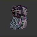 Mechanical Game Movie Character With Metallic Armored Design And 3D Mechanical Features
