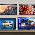Projection Monitoring Setup With Multiple Display Monitors And Security Surveillance Screens