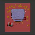 Purple Safe With Yellow Wheel Gold Coin Stacks Red Roller And Mat