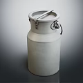 Classic White Milk Can Beverage Container With Secure Lid And Metal Handles