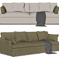 Modern double sofa multiplayer sofa 3d model