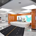 Honri Modern Exhibition Hall Interior With Electronic Displays And Bright Lighting