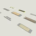 Road Infrastructure With Various Kerbstones Drainage Grates Tactile Paving And Paving Slabs