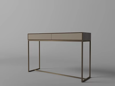 Contemporary Console Table For Home Entryway With Metal Frame And Drawer Storage Design 3d model