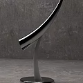 Golden Modern Curved Table Lamps With Round Base Illuminated In Room