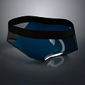 Men's Blue Underwear With Black Waistband And White Accent Design