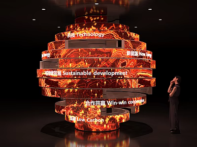 Modern Display Structure Featuring Technology Innovation Sustainable Development Win Win Cooperation And Low Carbon 3d model
