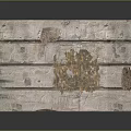 Weathered Wooden Bench With Moss Growth And Slanted Planks Natural Design