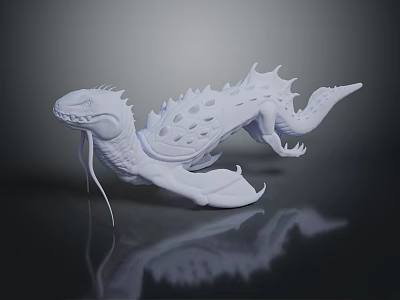 Game Movie Fantasy Character Spiked Creature With White Hole Patterns 3d model