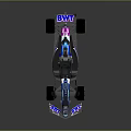 F1 Car With BWT Branding Black Blue Pink Streamlined Design Large Wheels And Reflective Finish