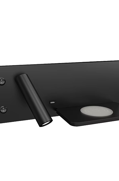 Modern Black Wall Light With Sleek Flat Panel And Control Knobs Design 3d model