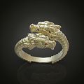 Ring Jewelry Golden Dragon Dragon Ring 3d model