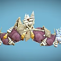 Shell and Starfish Summer Crown Shell Crown Starfish Headwear 3d model