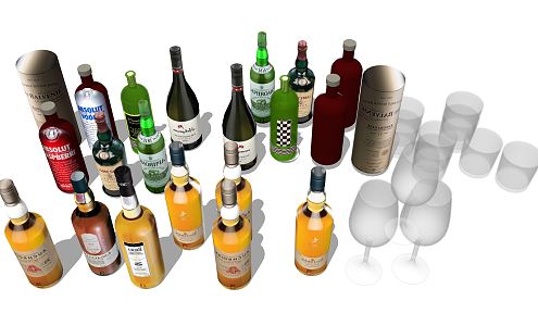 modern wine alcoholic beverages wine utensils 3d model