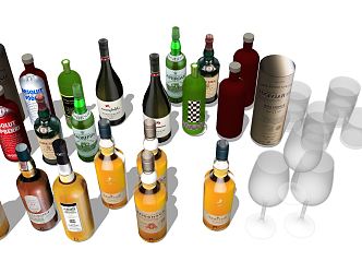 modern wine alcoholic beverages wine utensils 3d model