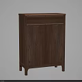 Modern Wooden Shoe Cabinet With Double Doors And Drawers Simple Design