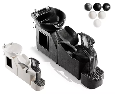Modern Black And White Massage Chair With Comfortable Seats And Massage Balls 3d model