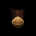 Elegant Modern Chandelier With Gold Chains And Marble Circular Discs For Home Interior