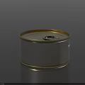 Canned Food In Metallic Container With Gold Rim And Pull Tab Lid
