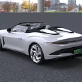Luxury White Convertible Car With Sleek Body Front Grille And Alloy Wheels